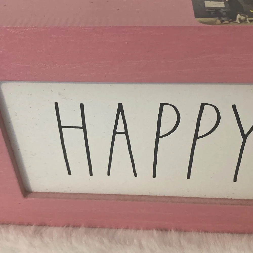 Rae Dunn Pink 'Happy Spring' Sign
